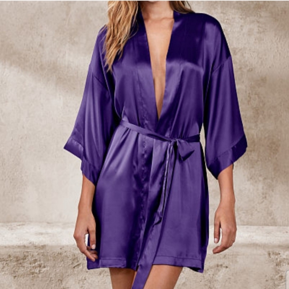 Victoria's Secret Satin Robe Purple
